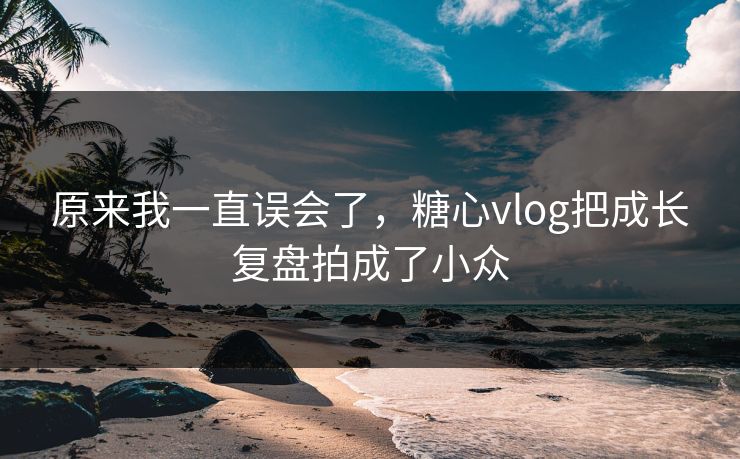 原来我一直误会了,糖心vlog把成长复盘拍成了小众 原来我一直误会了,糖心vlog把成长复盘拍成了小众