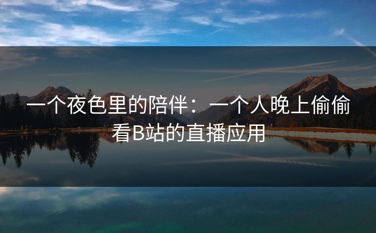 一个夜色里的陪伴：一个人晚上偷偷看B站的直播应用